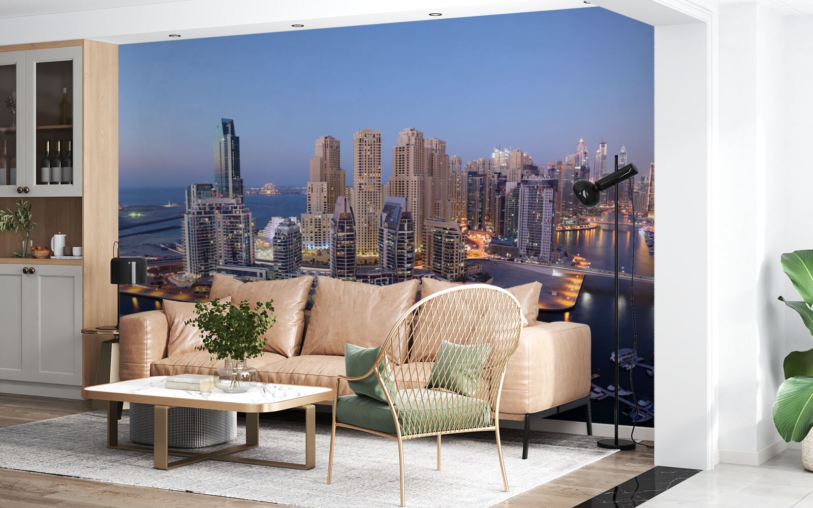 Fotobehang zonsondergang boven dubai