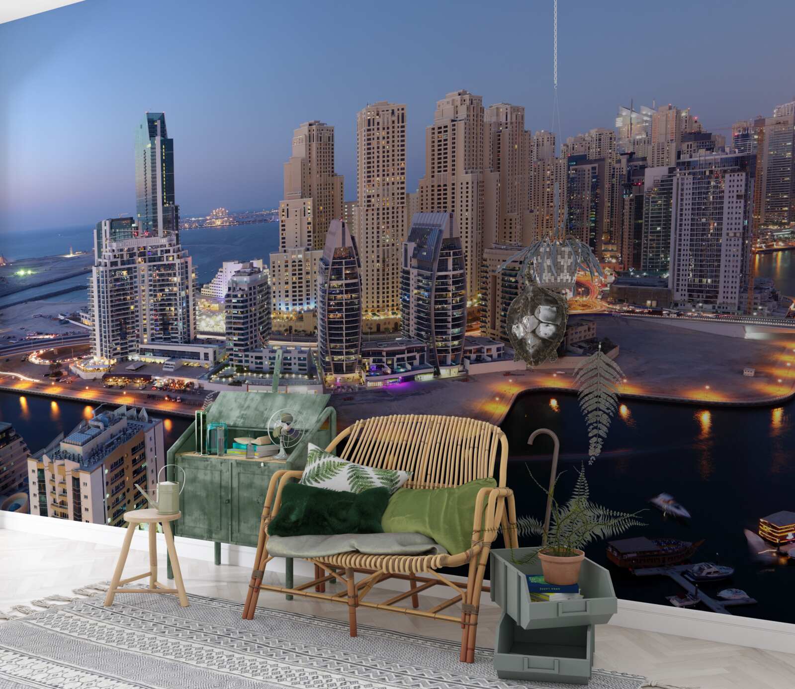 Fotobehang zonsondergang boven dubai