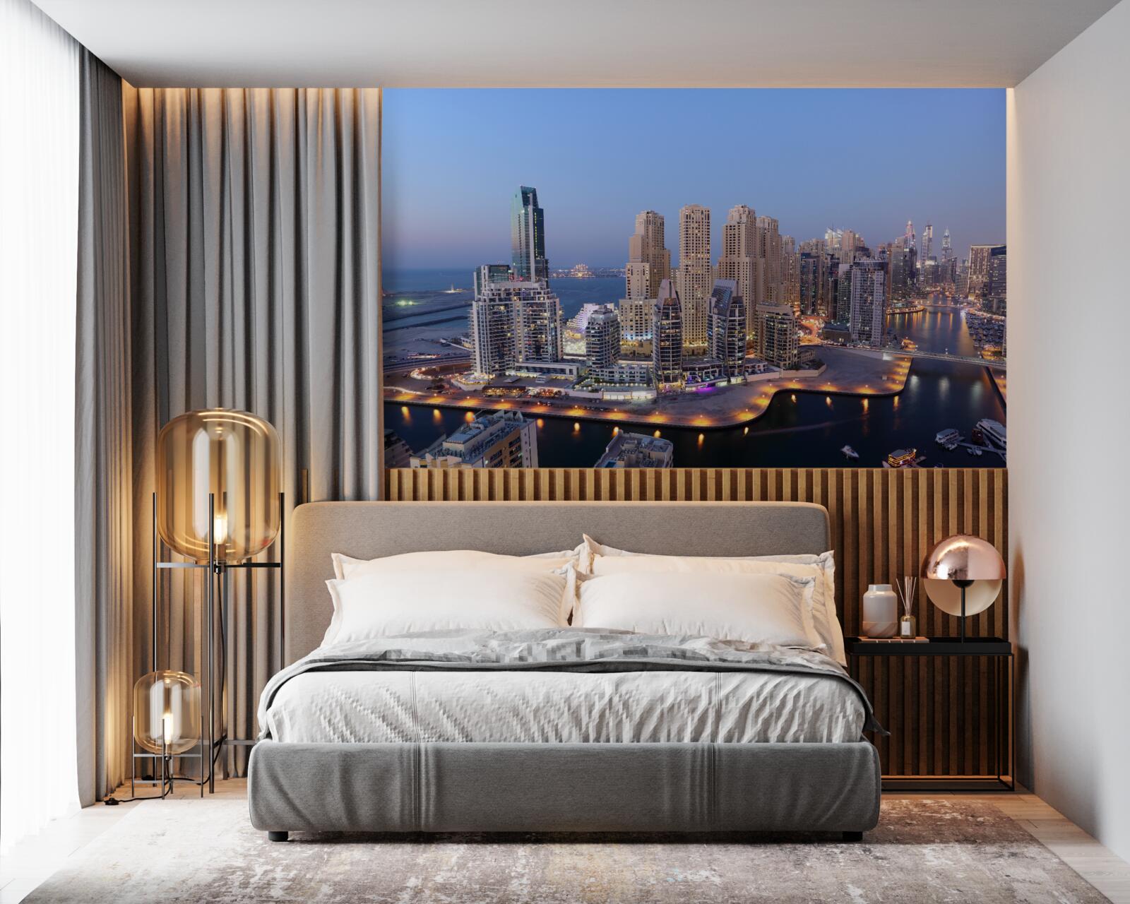 Fotobehang zonsondergang boven dubai