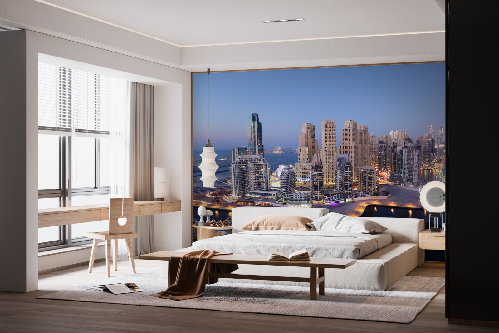 Fotobehang zonsondergang boven dubai