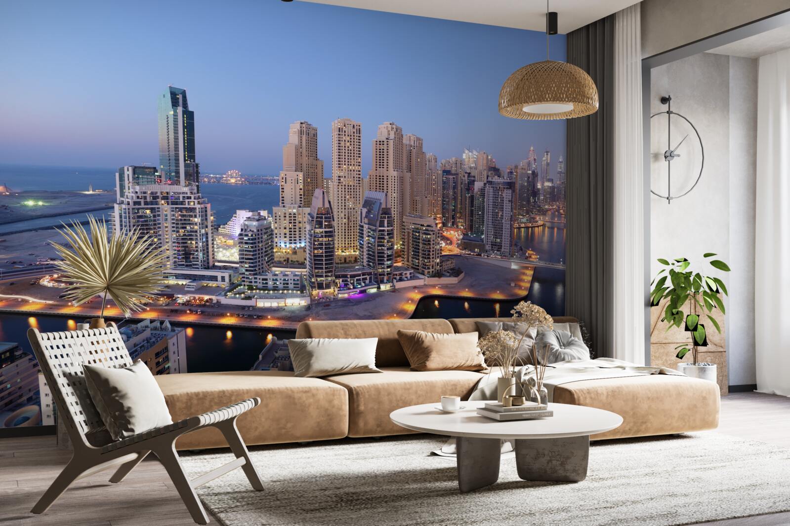 Fotobehang zonsondergang boven dubai