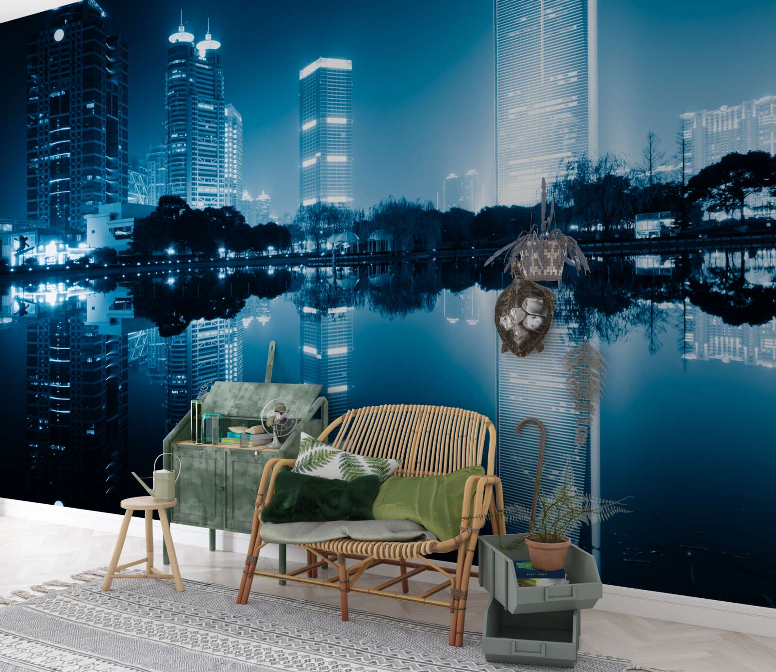 Fotobehang stadsverlichting 's nachts