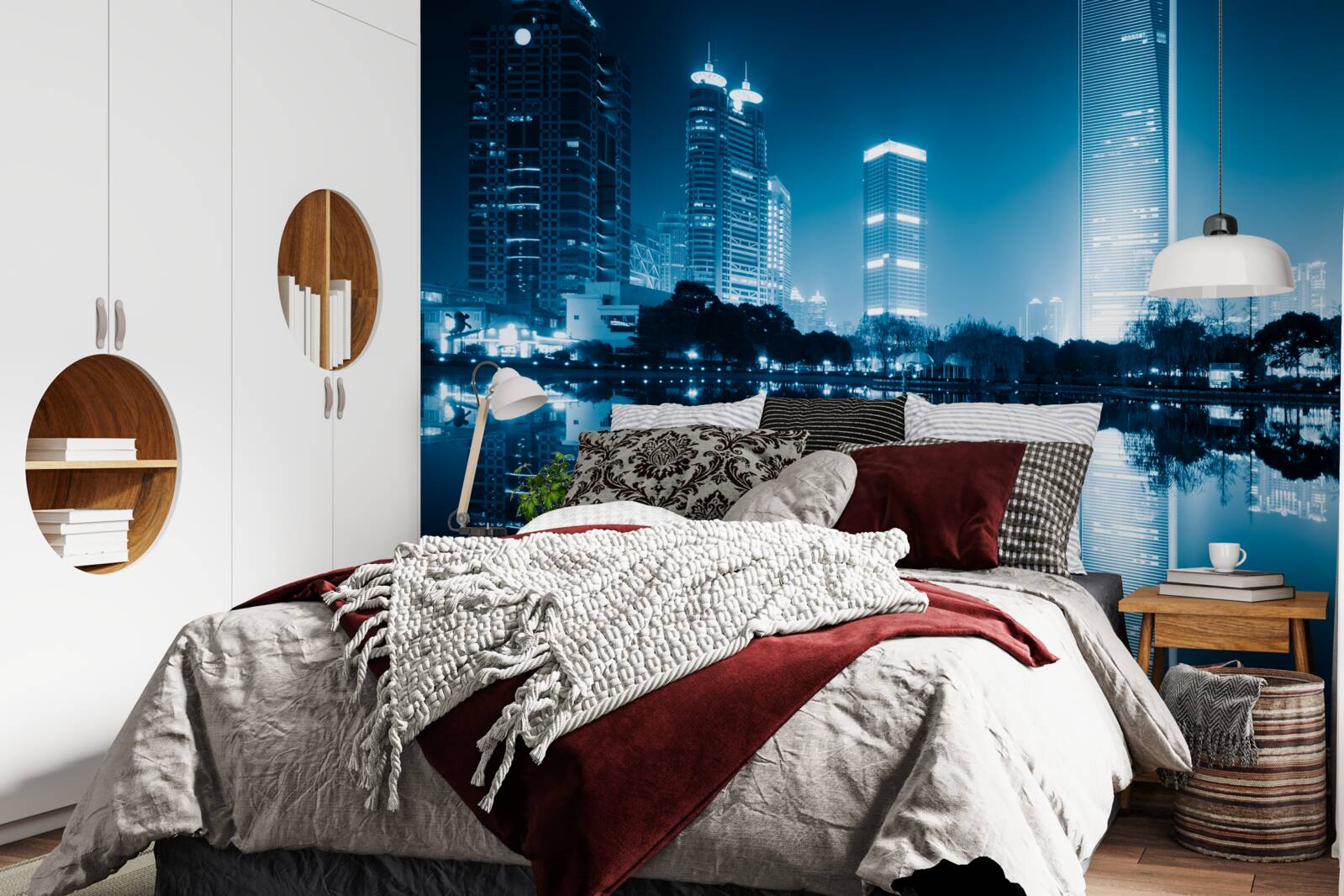 Fotobehang stadsverlichting 's nachts