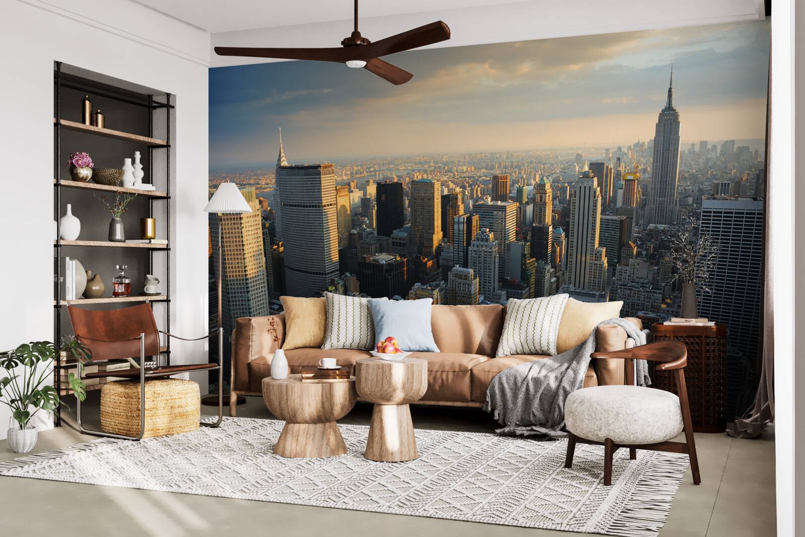 Fotobehang de wolkenkrabbers van new york aan het begin van de dag