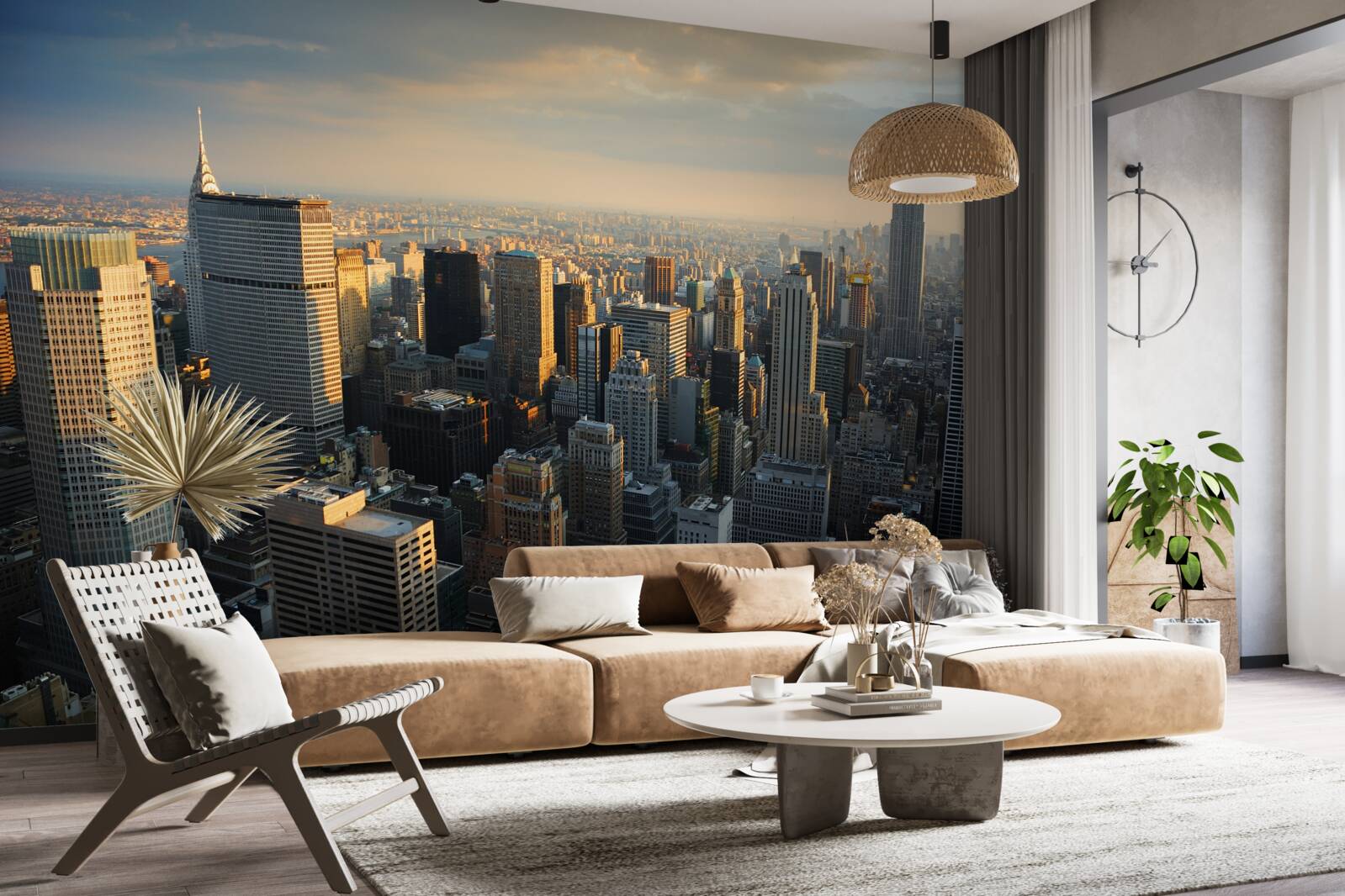 Fotobehang de wolkenkrabbers van new york aan het begin van de dag