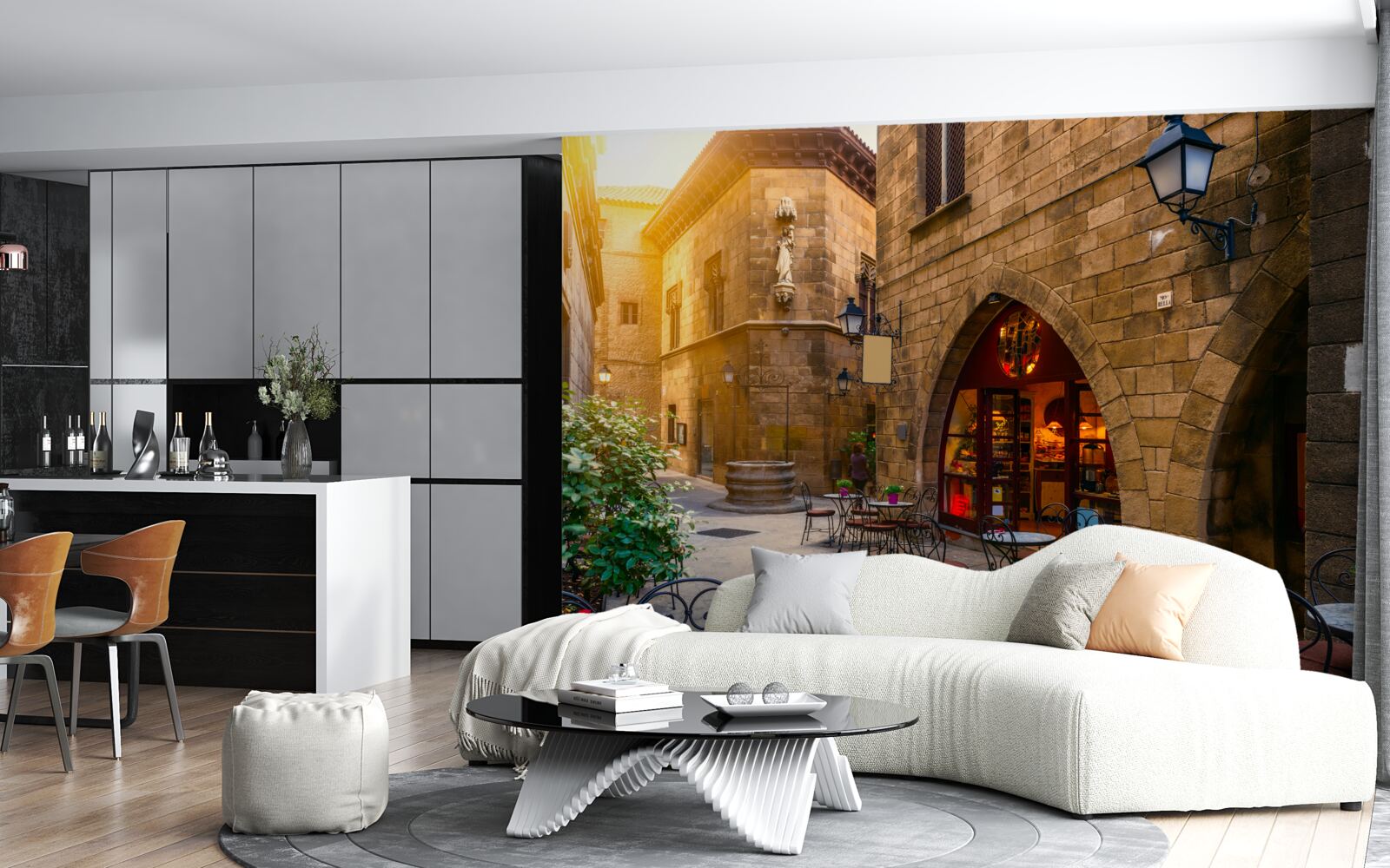 Fotobehang barcelona, gotische wijk