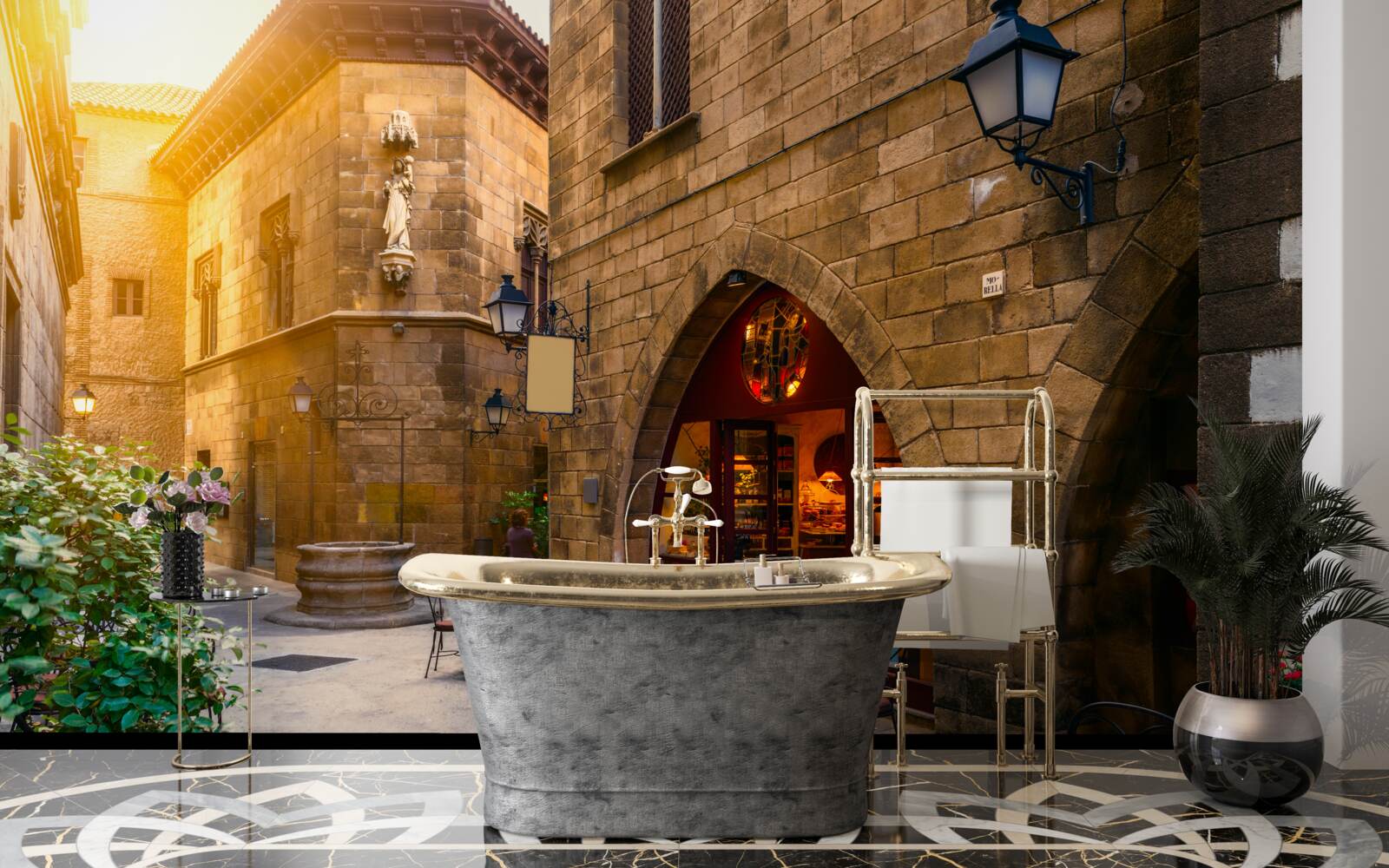 Fotobehang barcelona, gotische wijk