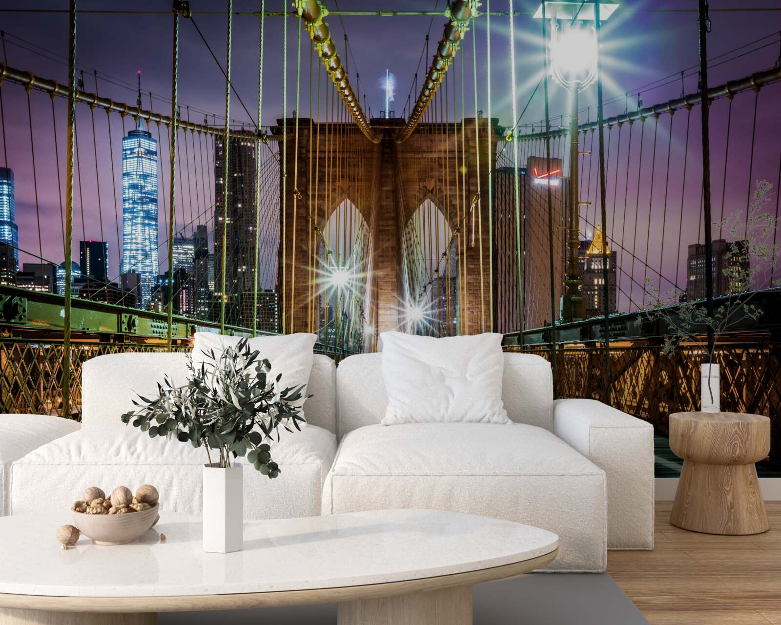 Fotobehang brug van Brooklyn voor voetgangers