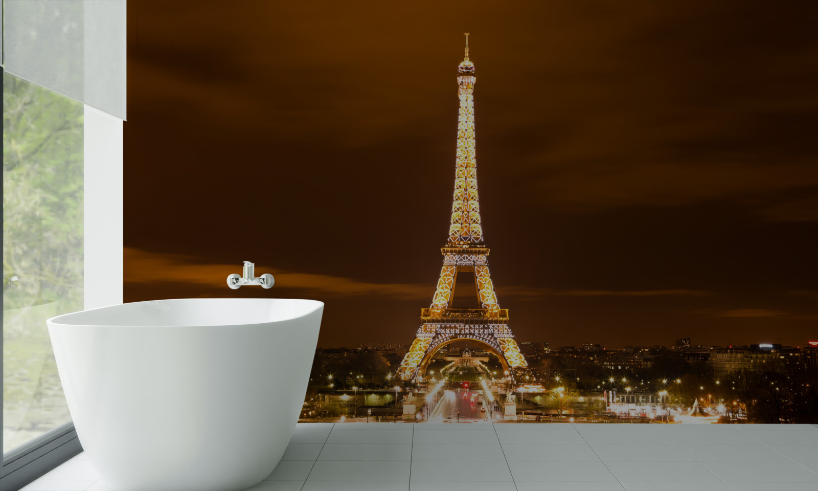 Fotobehang de ziel van parijs bij nacht