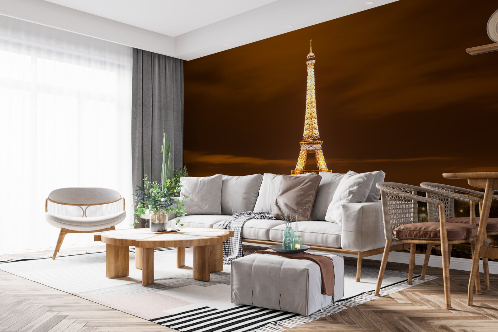 Fotobehang de ziel van parijs bij nacht