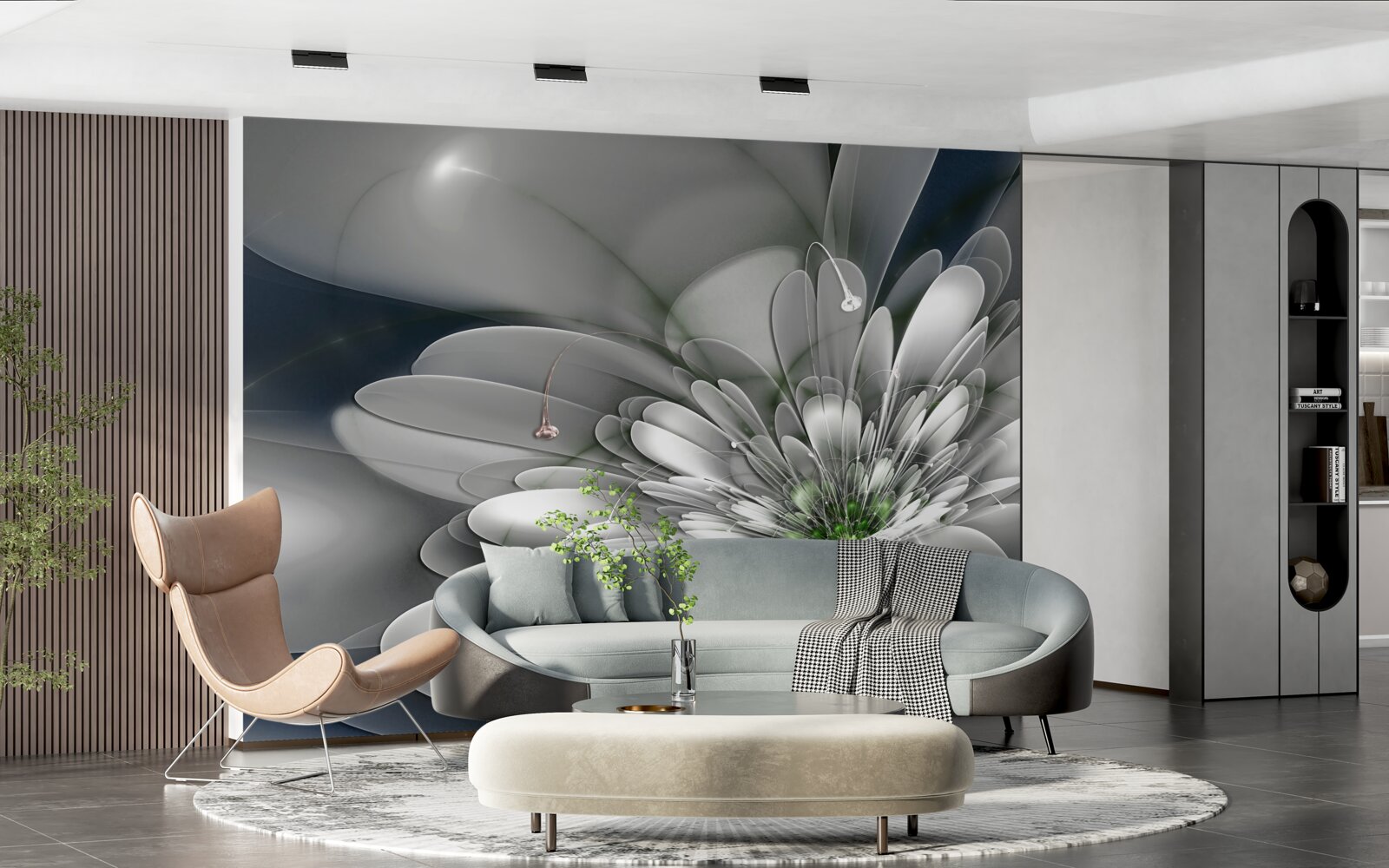 Fotobehang grote witte bloem