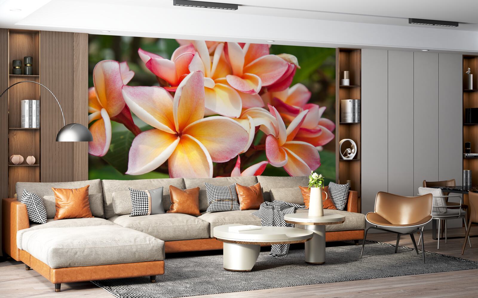 Fotobehang frangipani met mooie bloemen