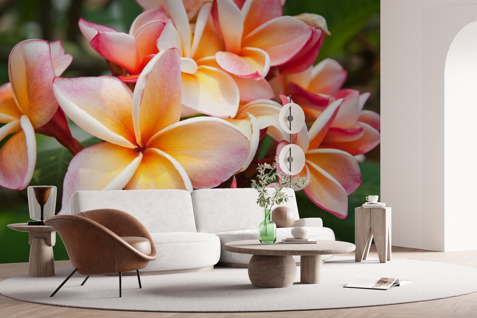 Fotobehang frangipani met mooie bloemen