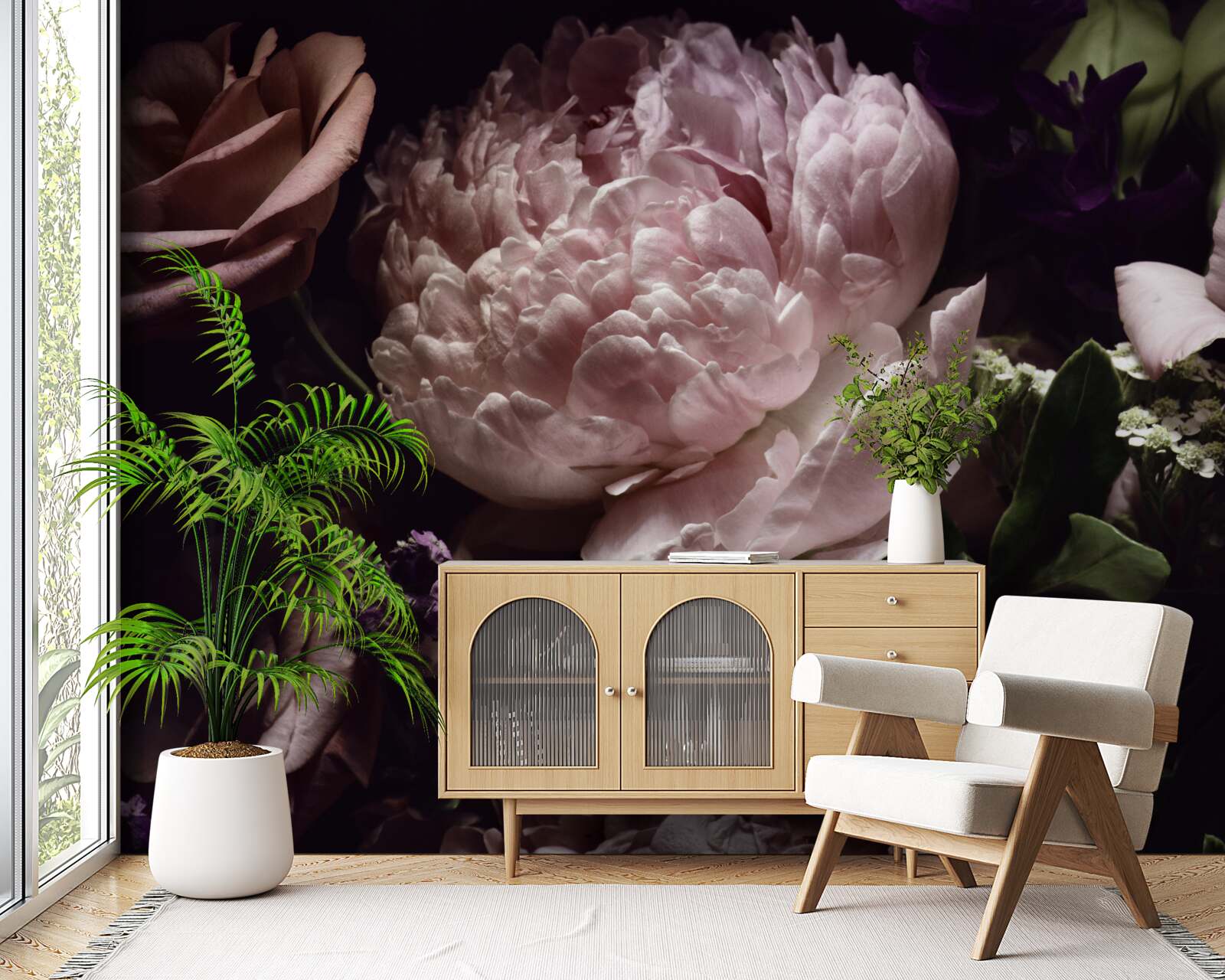 Fotobehang retro rozenset