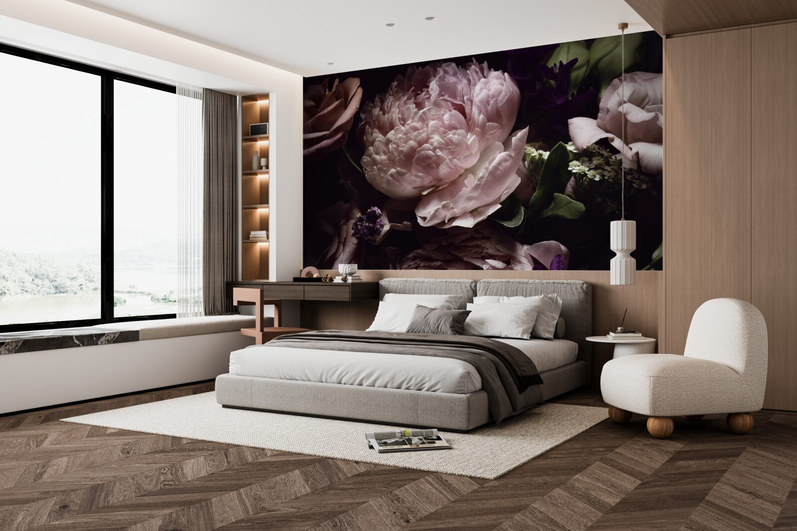 Fotobehang retro rozenset