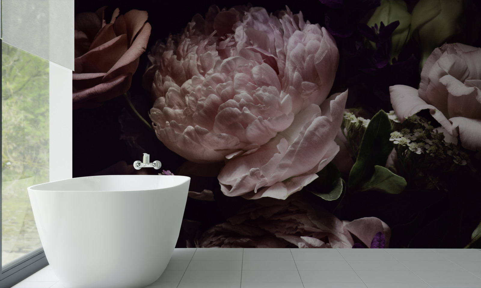 Fotobehang retro rozenset