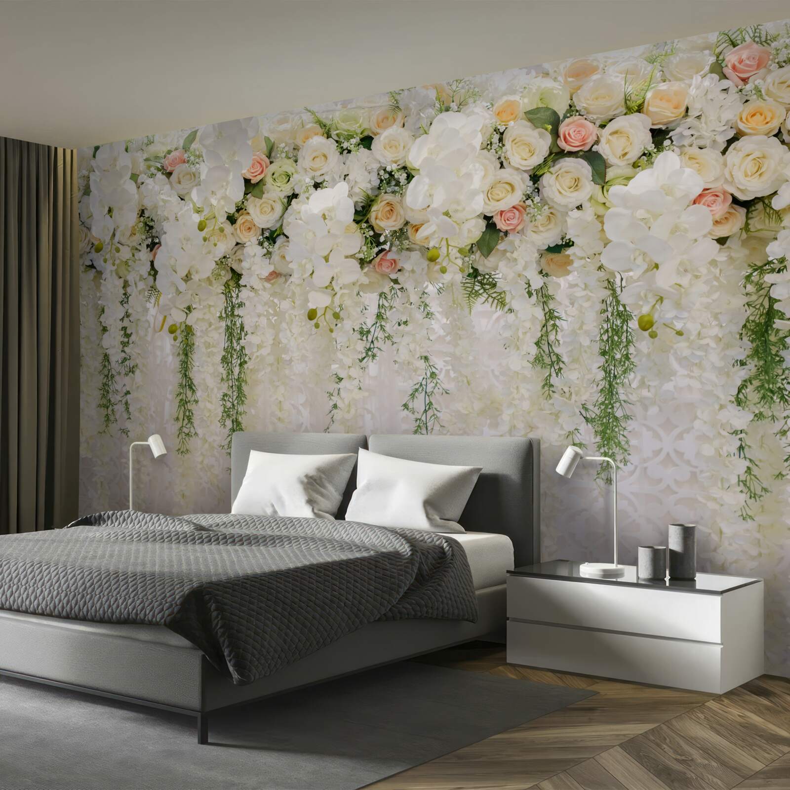 Fotobehang compositie van delicate orchideeënbloemen