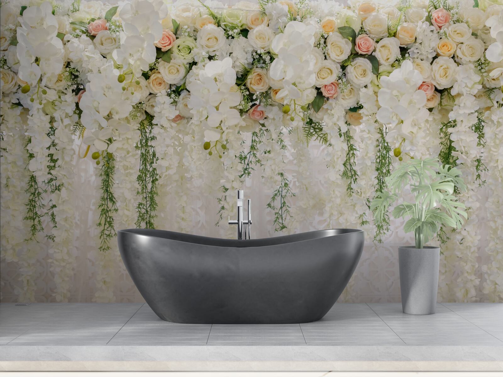 Fotobehang compositie van delicate orchideeënbloemen