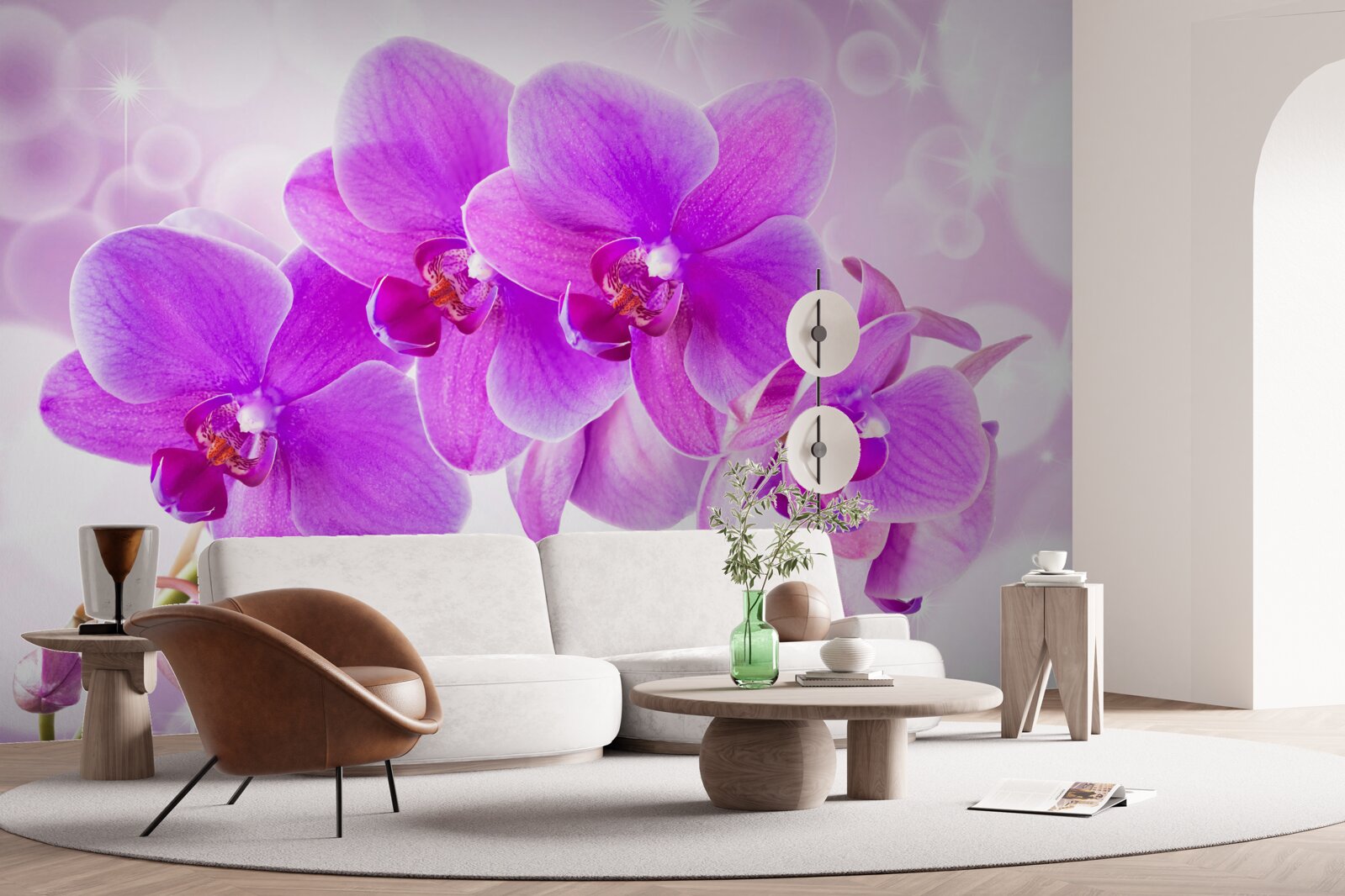 Fotobehang de delicate paarse orchidee ziet er echt indrukwekkend uit