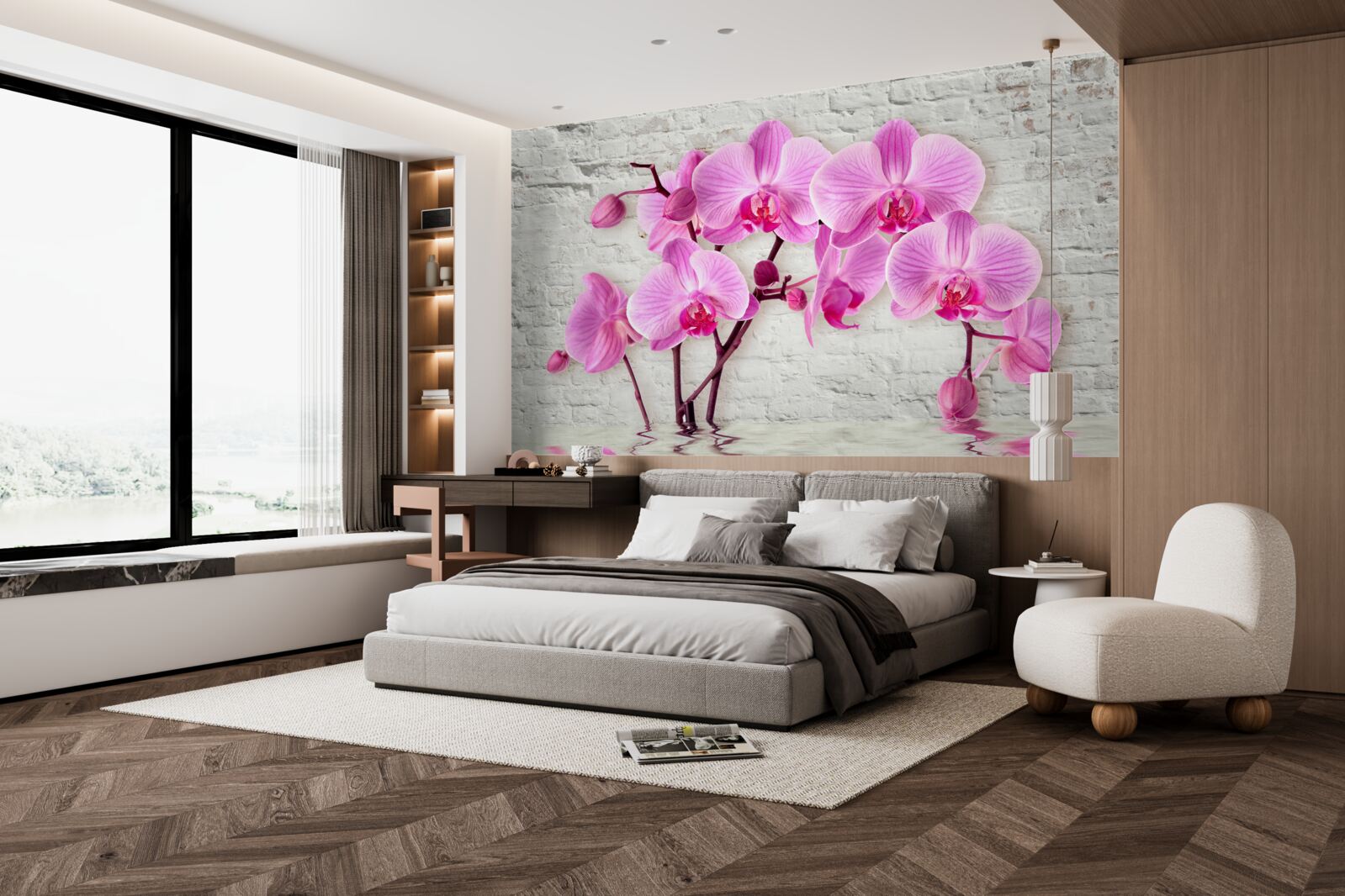 Fotobehang zacht paarse orchidee bloem