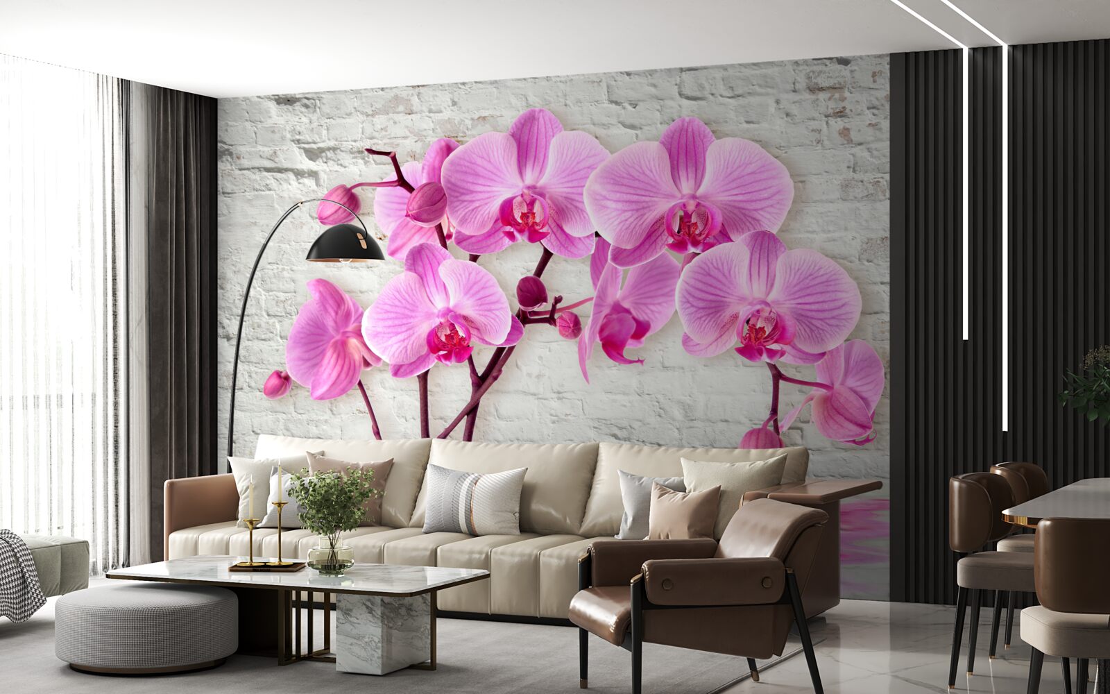 Fotobehang zacht paarse orchidee bloem