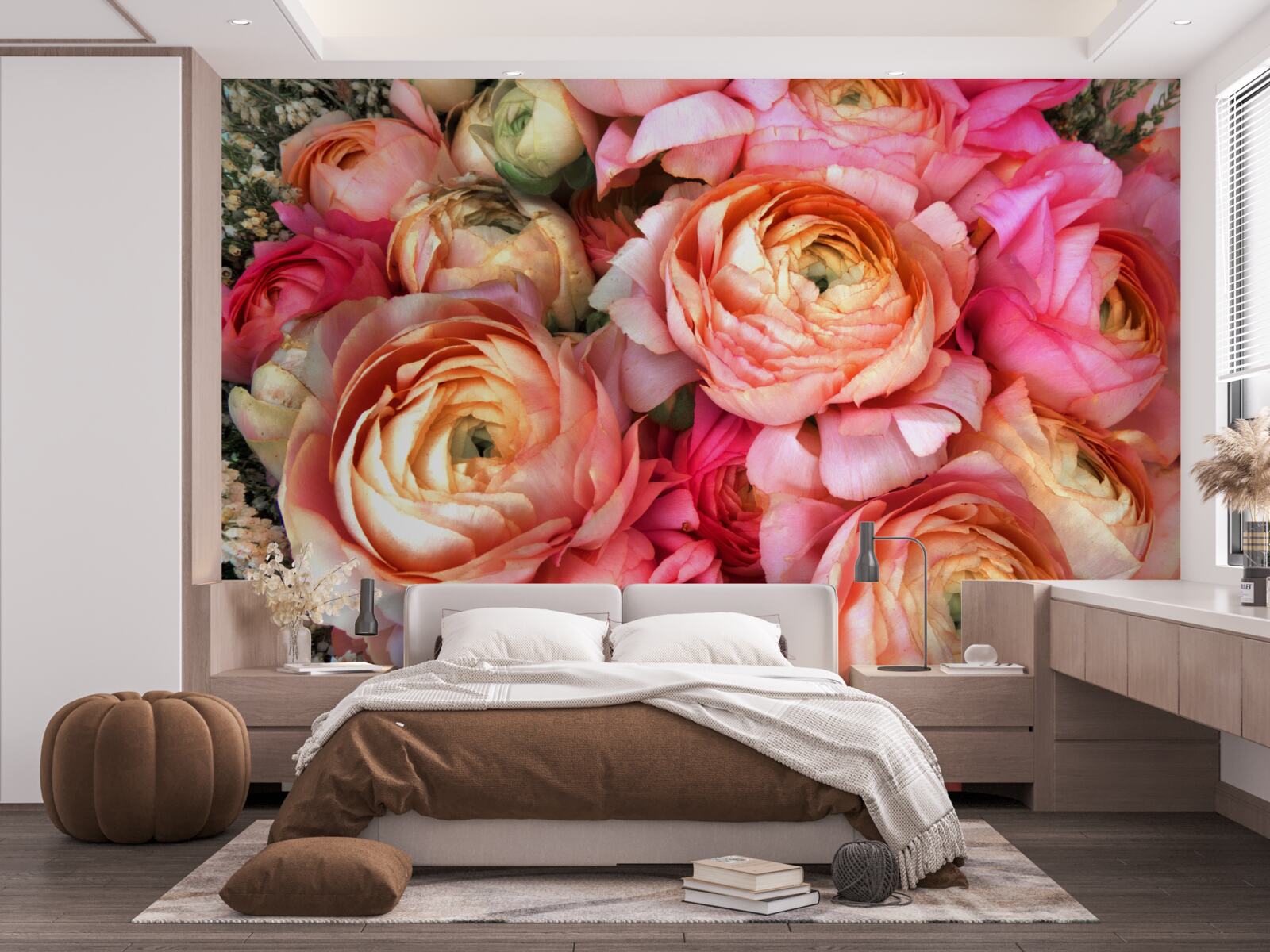 Fotobehang rijk gekleurde pioenen