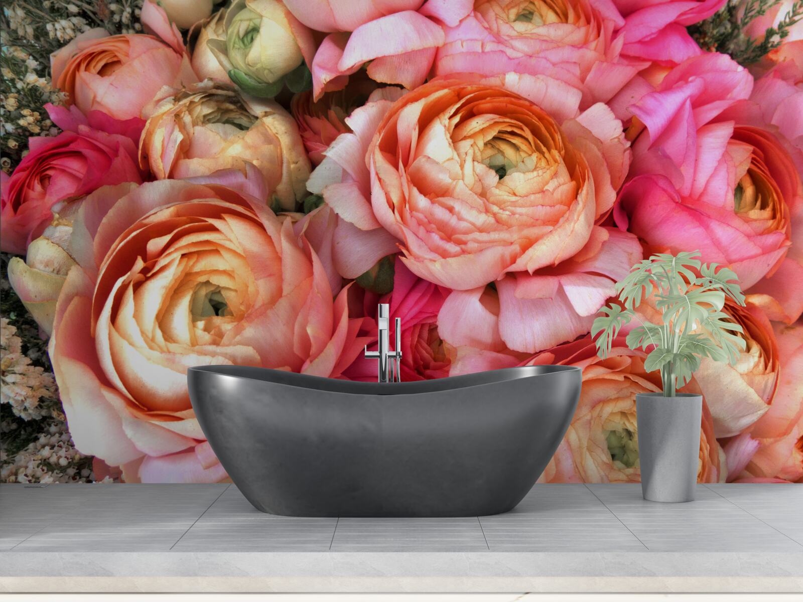 Fotobehang rijk gekleurde pioenen