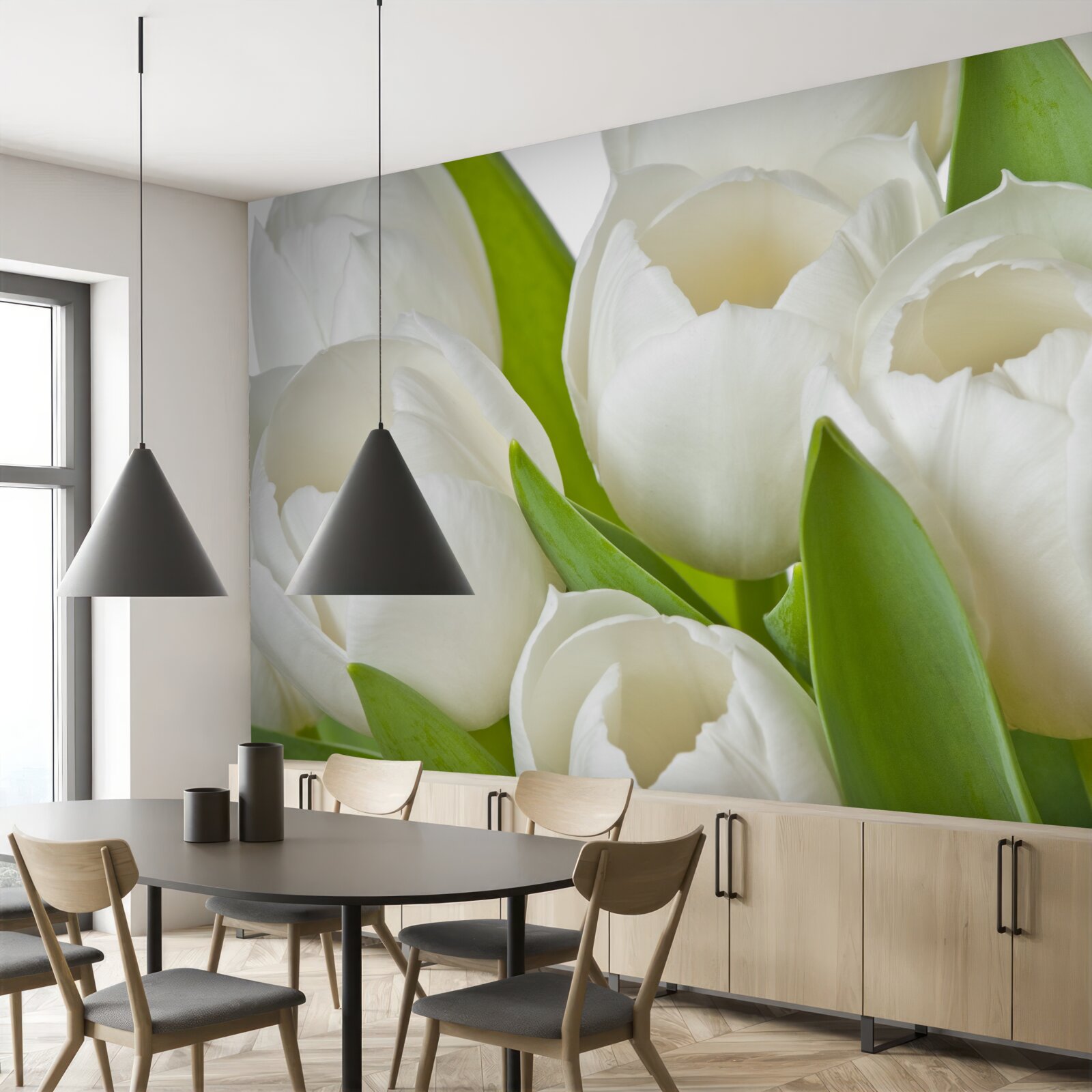 Fotobehang prachtige heldere tulpen