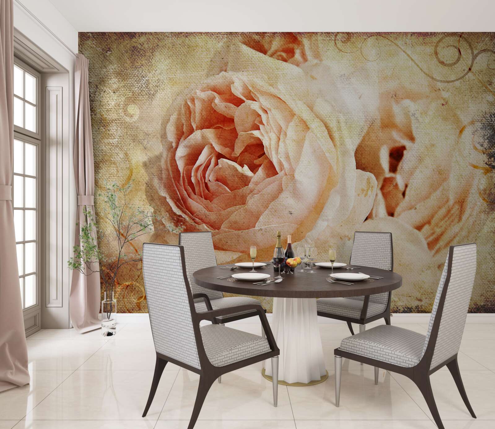 Fotobehang vintage rozen