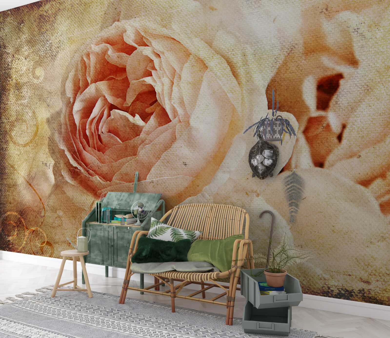 Fotobehang vintage rozen