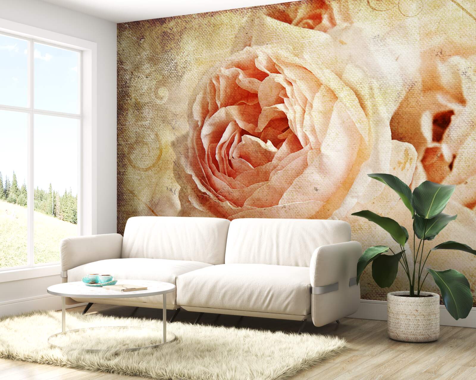 Fotobehang vintage rozen