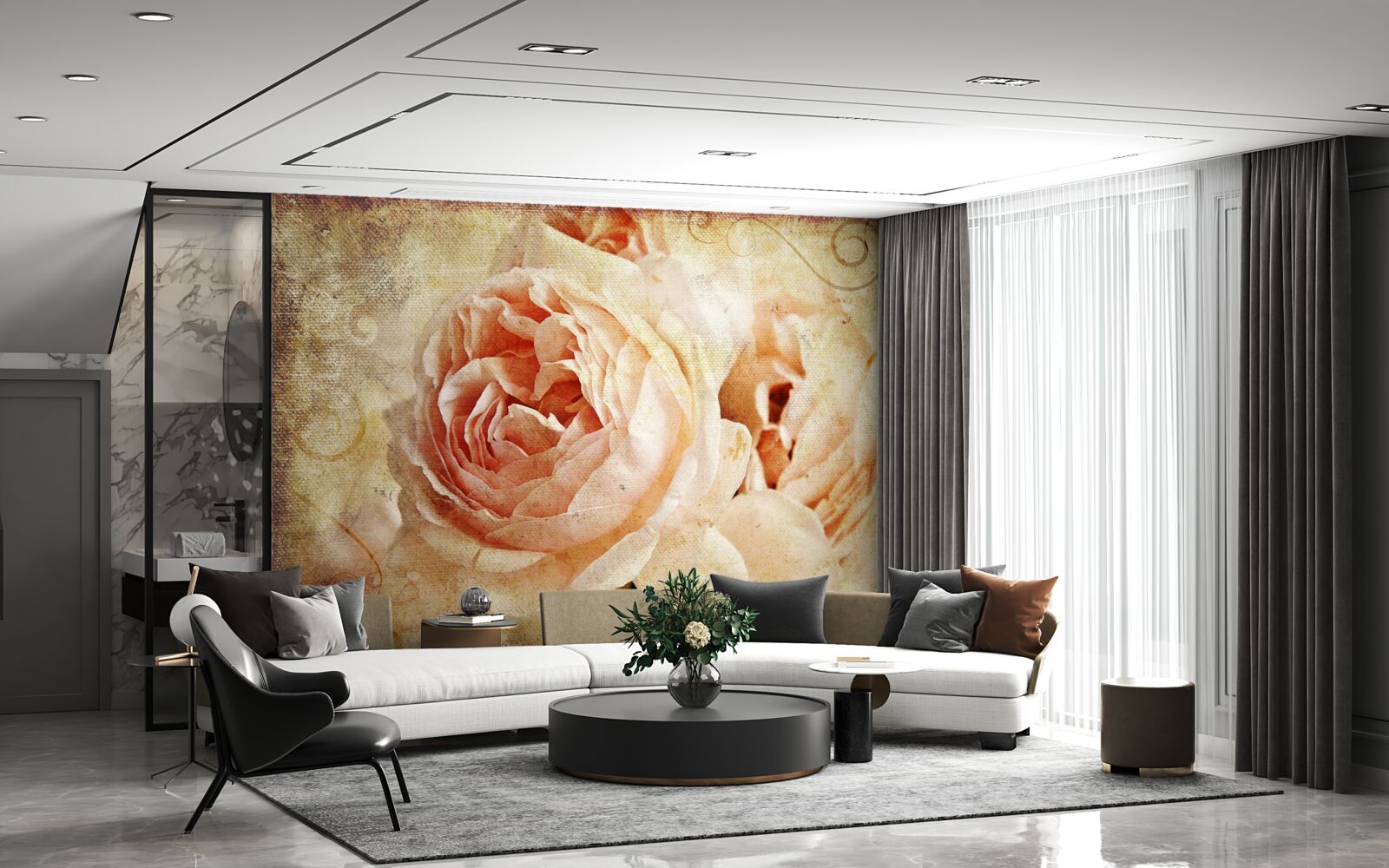 Fotobehang vintage rozen