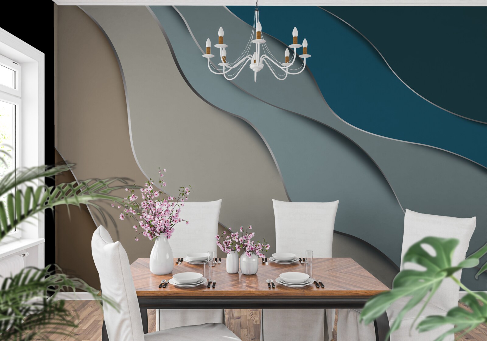 Fotobehang pastelkleuren van de zeekust