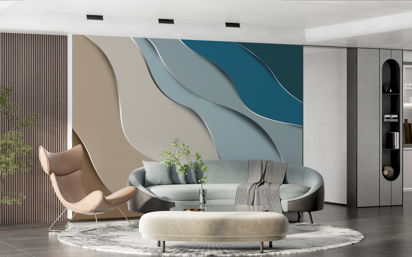 Fotobehang pastelkleuren van de zeekust