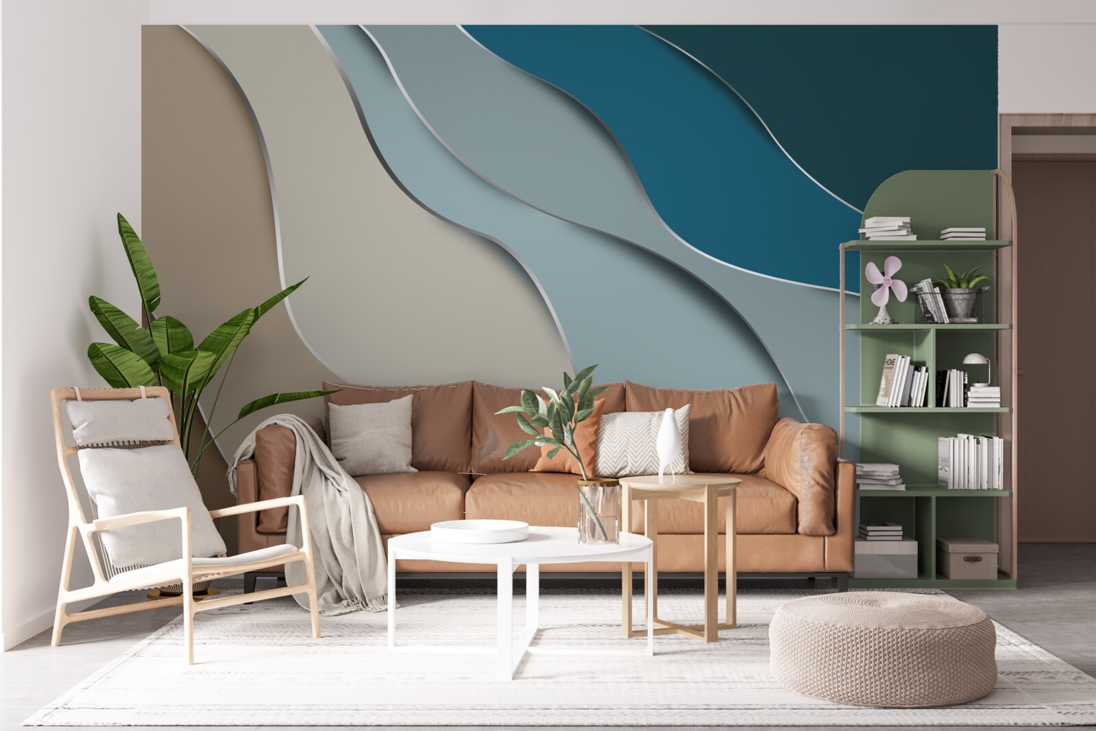 Fotobehang pastelkleuren van de zeekust