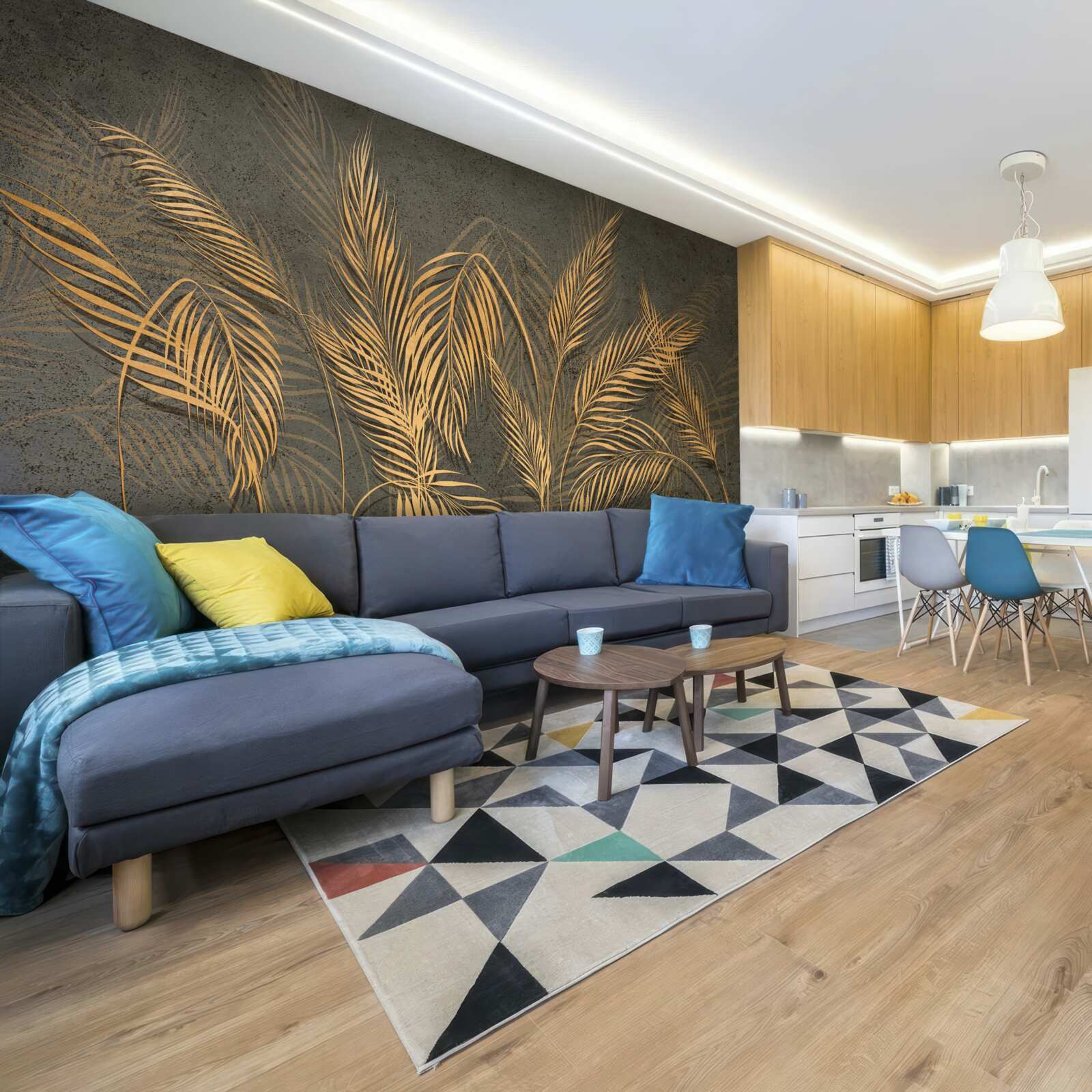 Fotobehang gierstoorveren in gouden licht