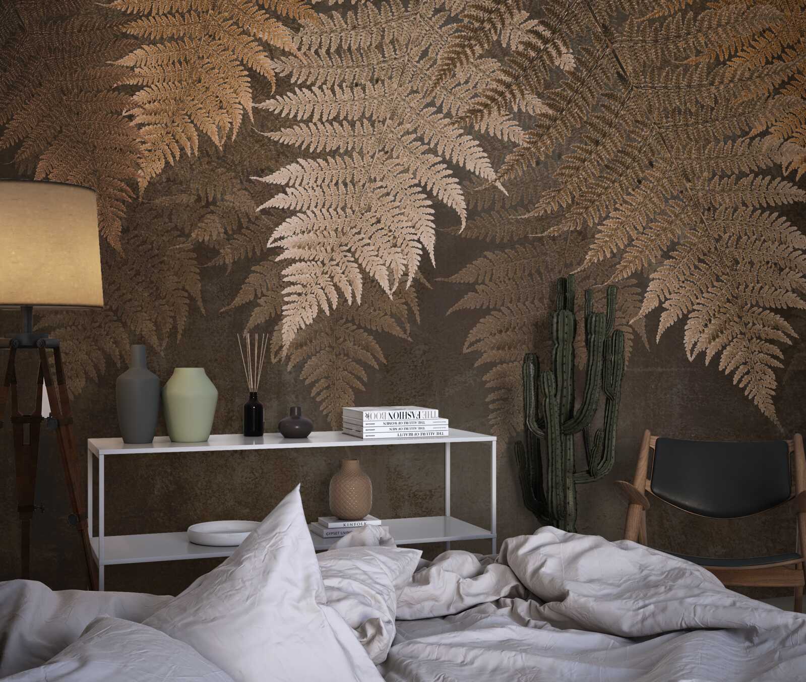 Fotobehang dicht varenblad in de herfst