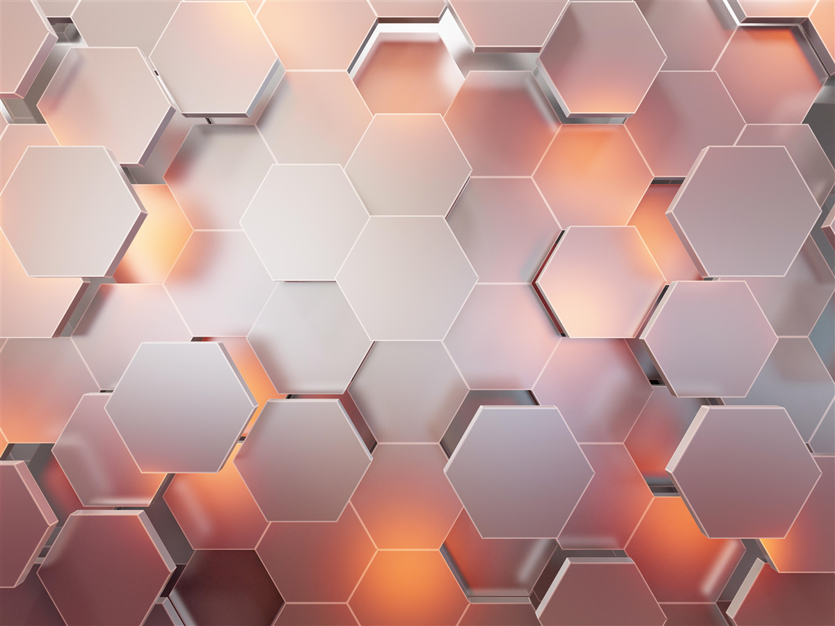 Fotobehang volumetrische zeshoeken