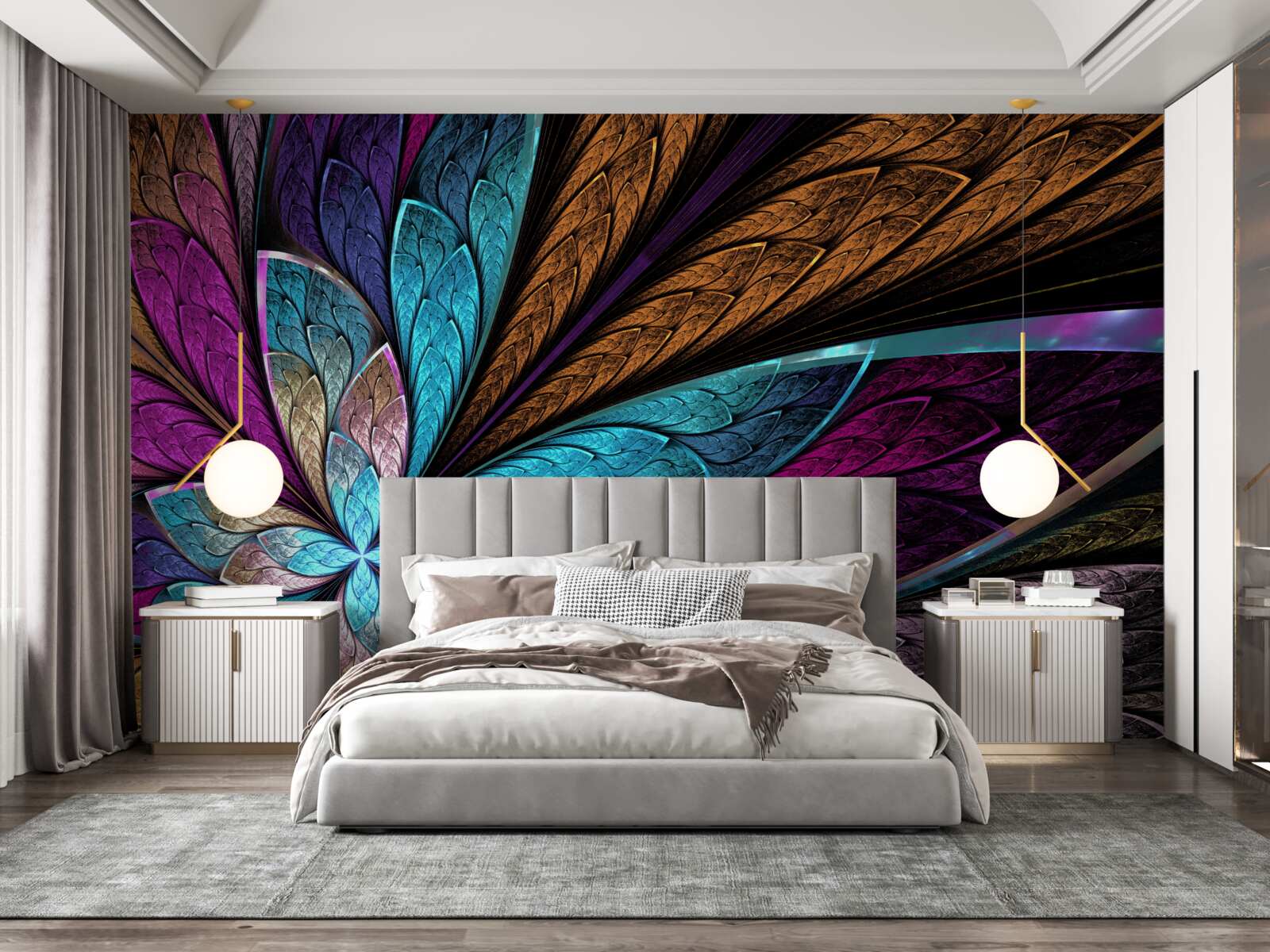 Fotobehang mozaïek van abstracte bloemblaadjes