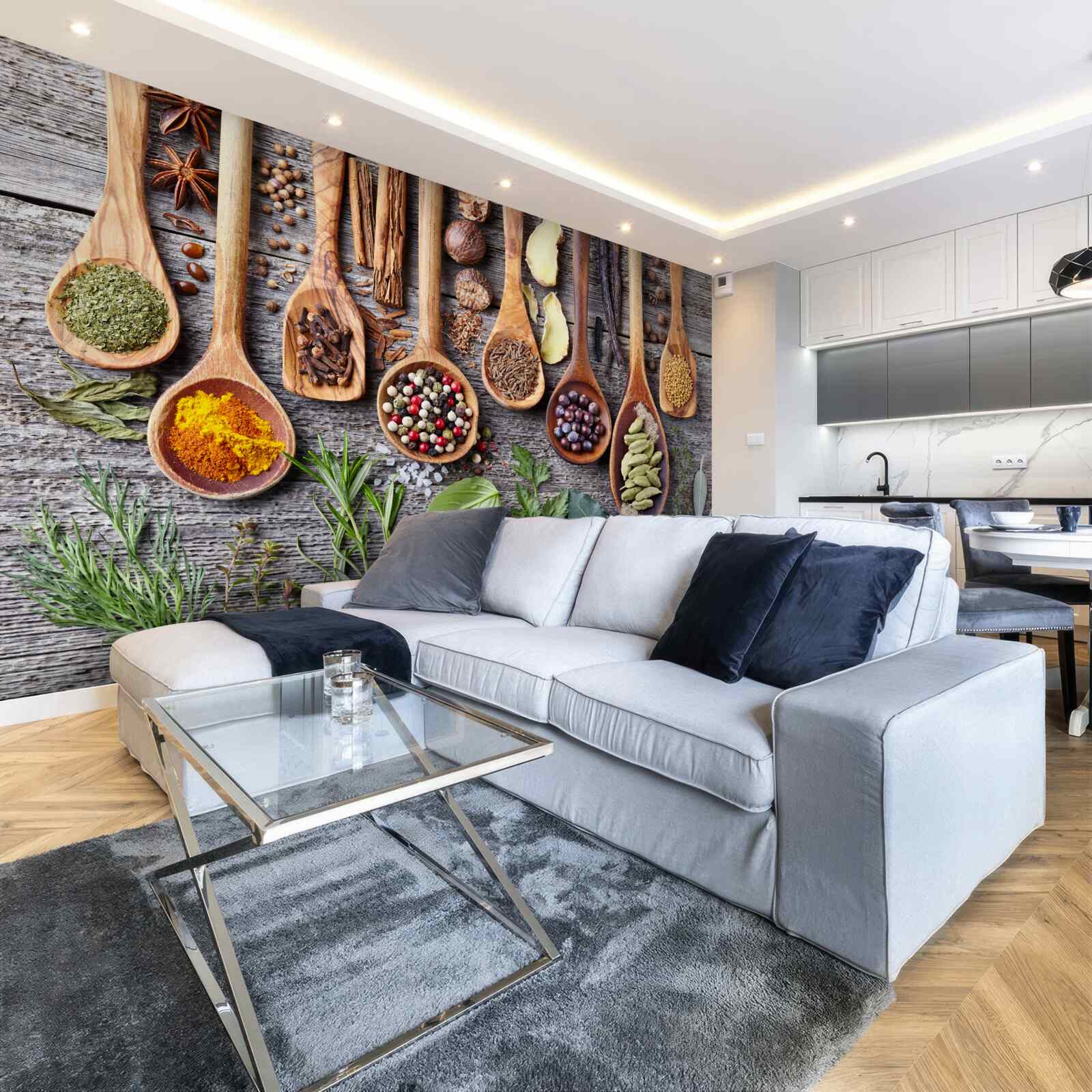 Fotobehang veelkleurige specerijen met een aroma