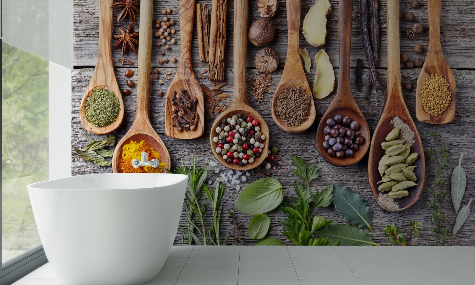 Fotobehang veelkleurige specerijen met een aroma