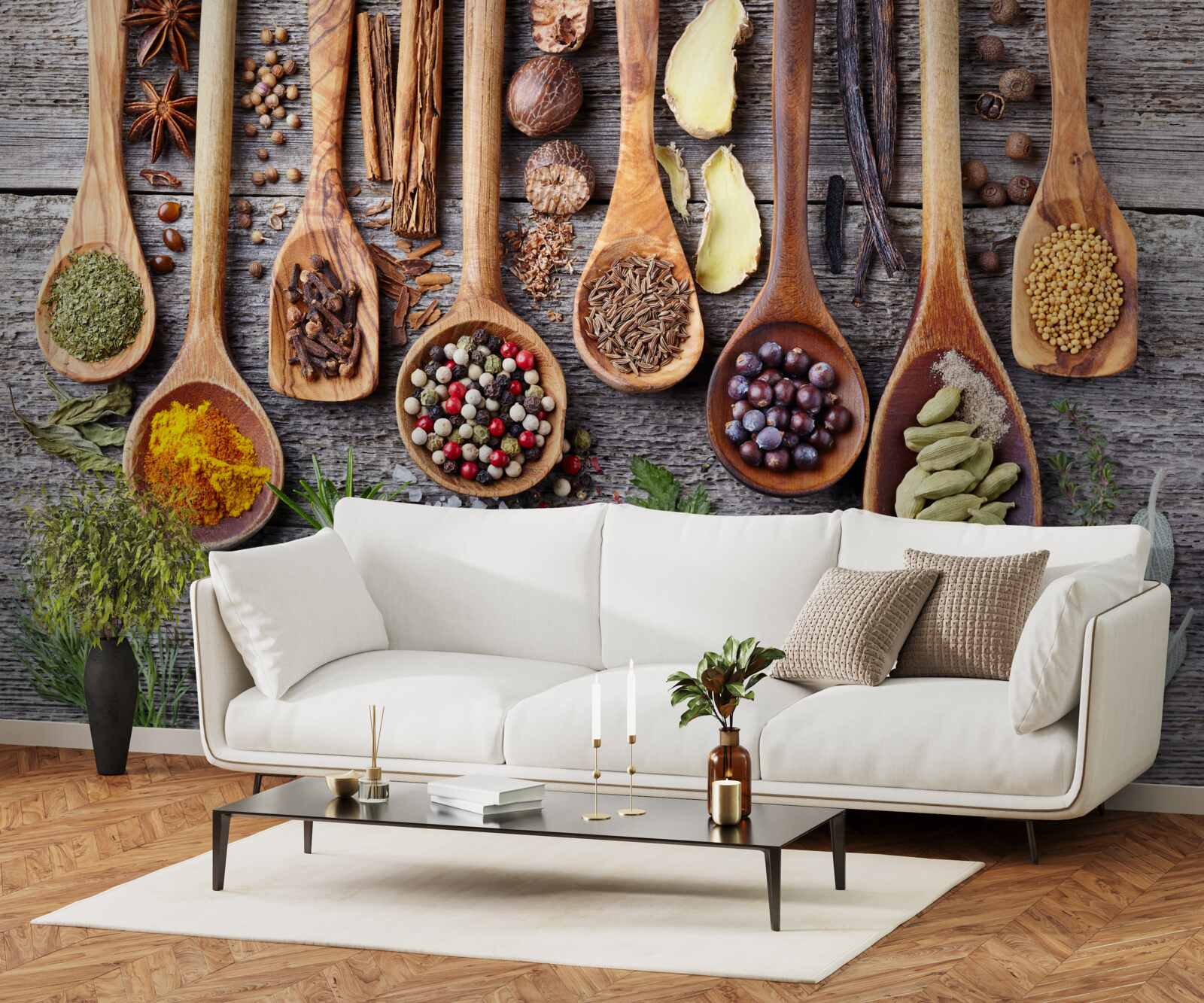 Fotobehang veelkleurige specerijen met een aroma