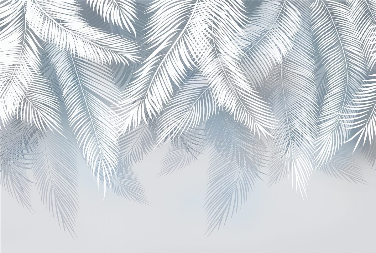 Fotobehang veerachtige bladeren, hangend