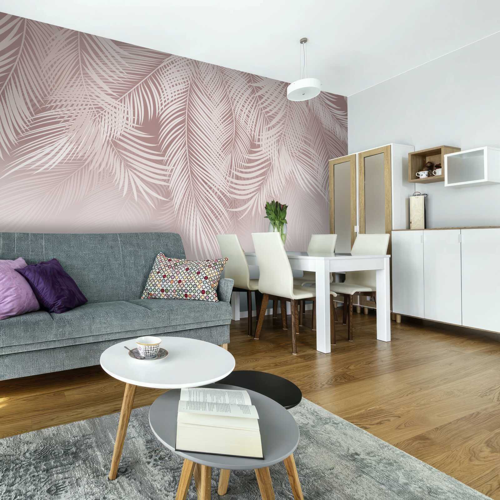 Fotobehang bleke palmbladeren hangen