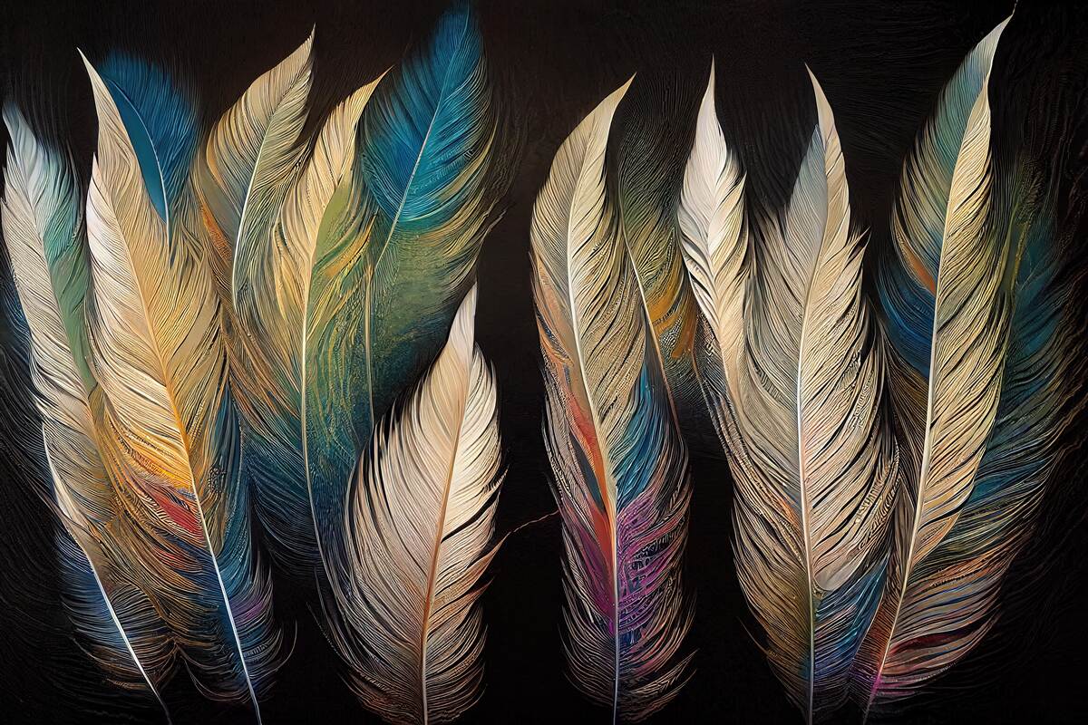 Fotobehang structuur gemaakt van vogelveren