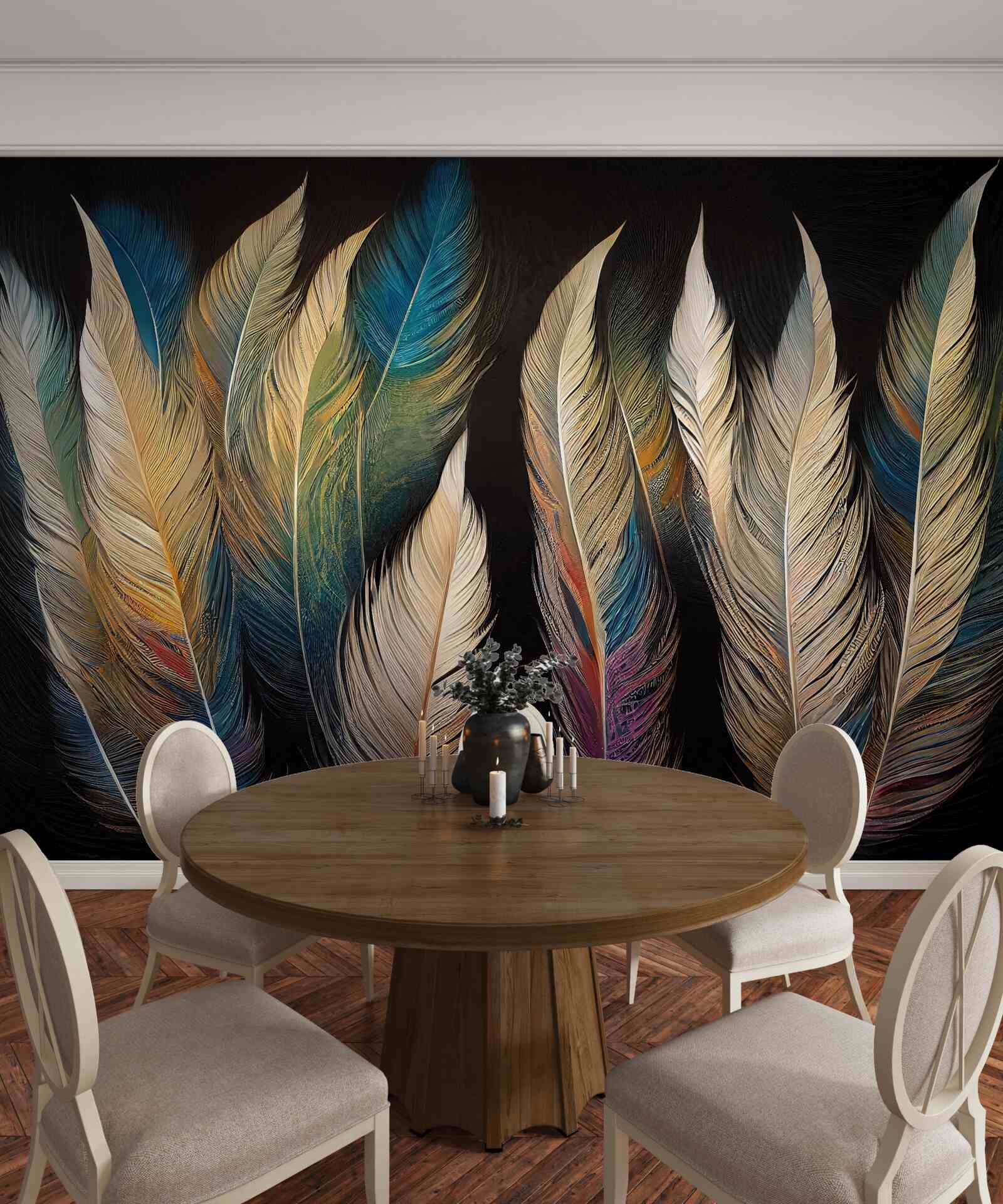 Fotobehang structuur gemaakt van vogelveren