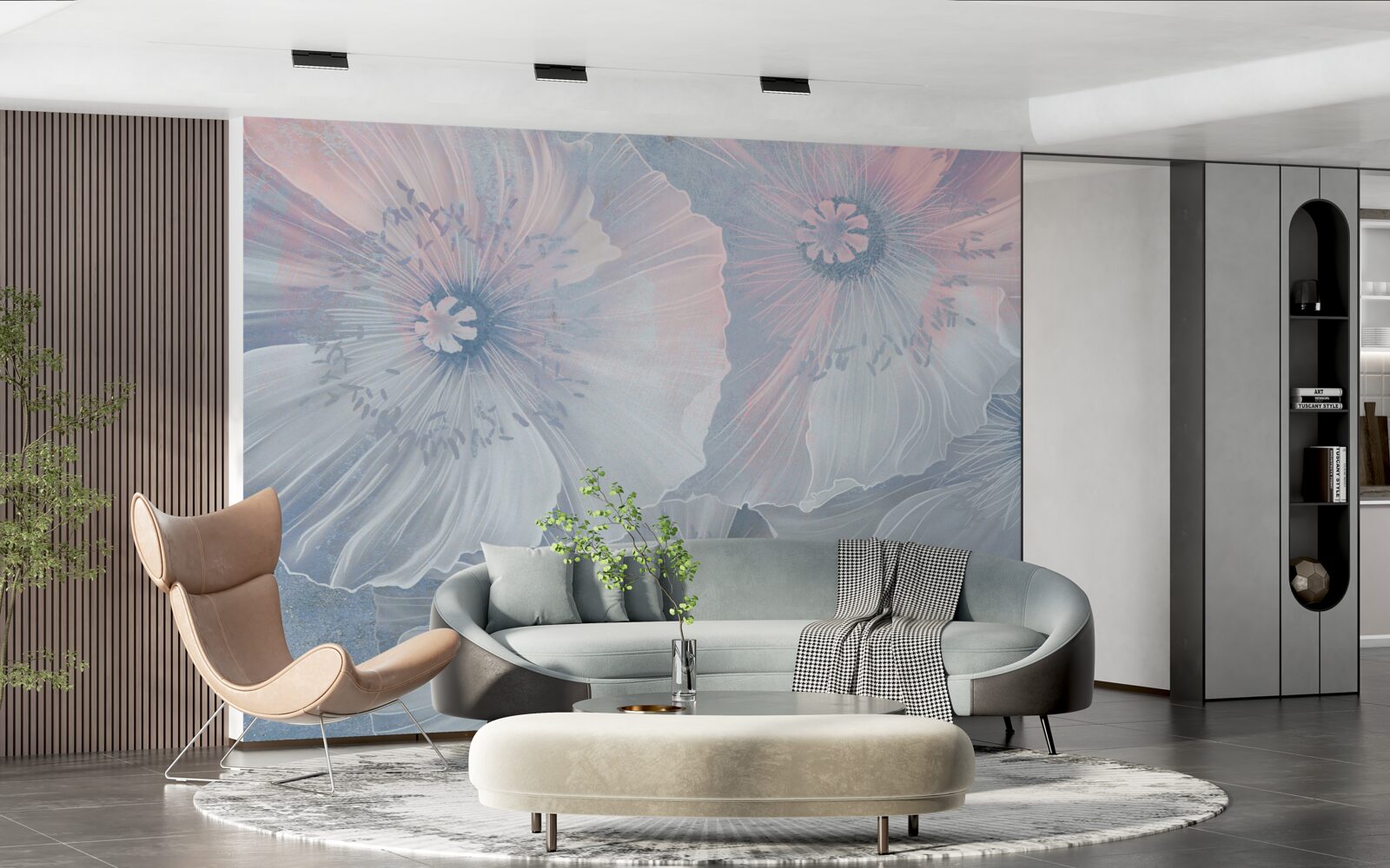 Fotobehang achtergrondafbeelding met klaprozen die van kleur veranderen als kameleons