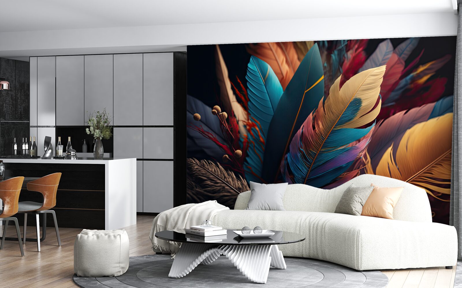 Fotobehang extravagant abstract verenkleed