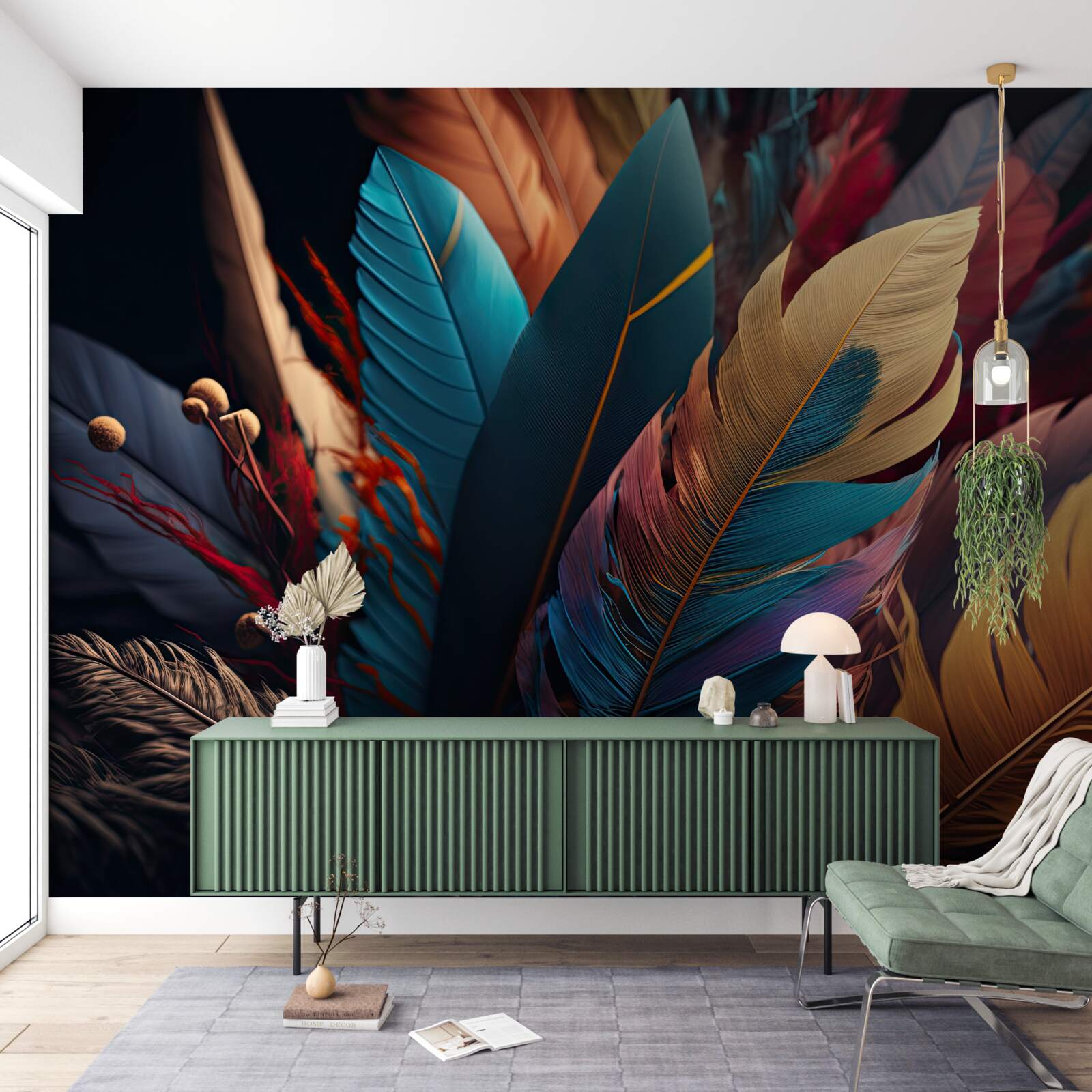 Fotobehang extravagant abstract verenkleed