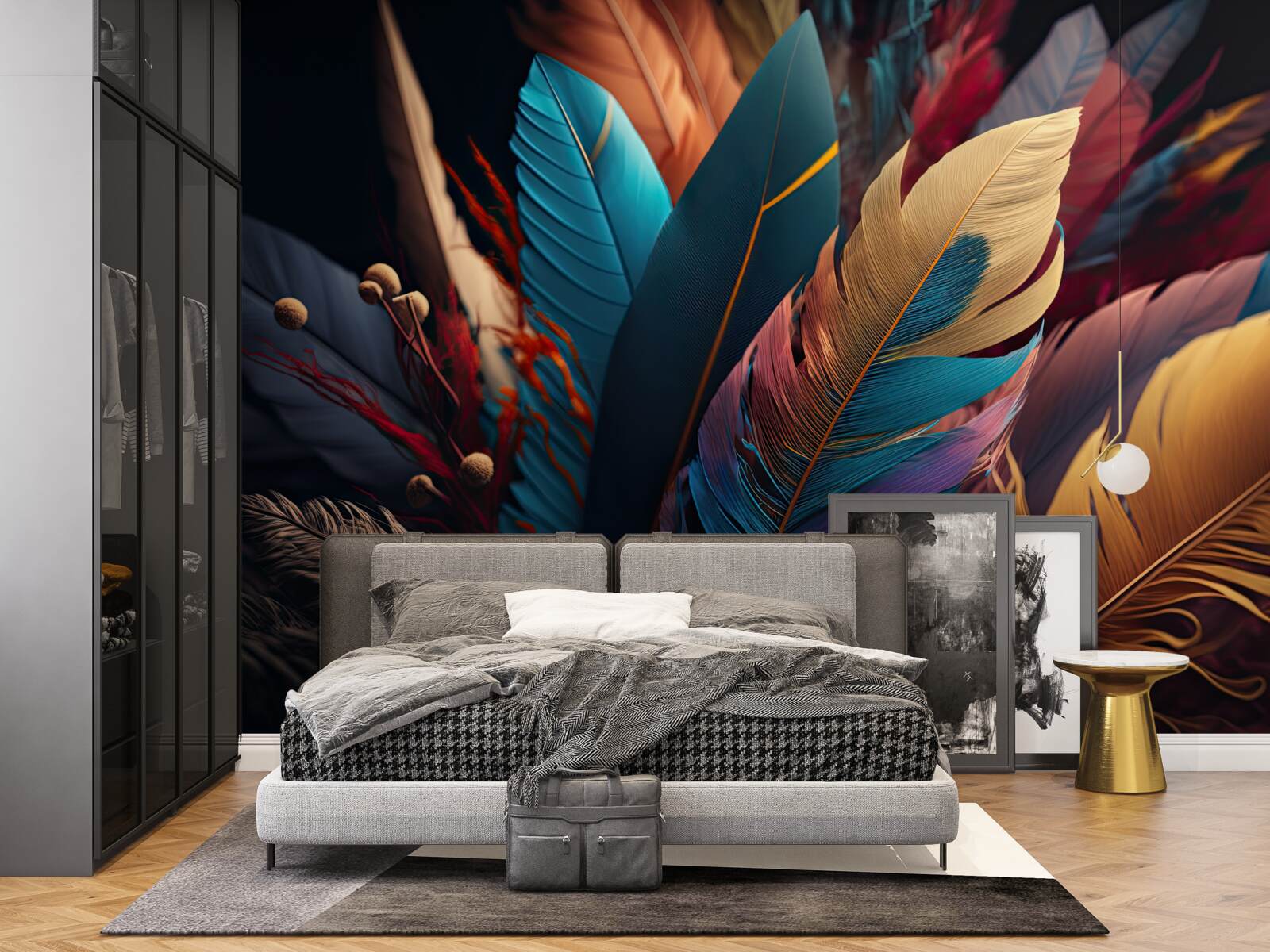 Fotobehang extravagant abstract verenkleed